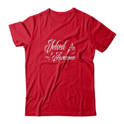 Inked And Awesome Tattooed Tattoos-T-Shirt & Tank Top-Premium T-Shirt-Red