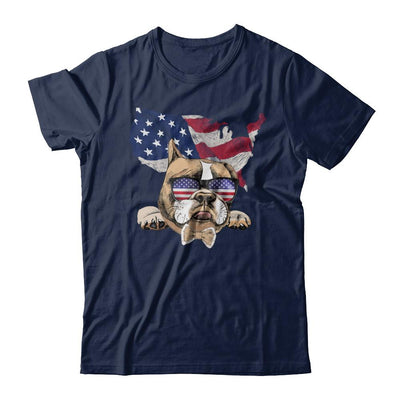 Funny Patriot Bulldog Dog 4Th Of July American Flag-T-Shirt & Hoodie-Classic T-Shirt-Navy