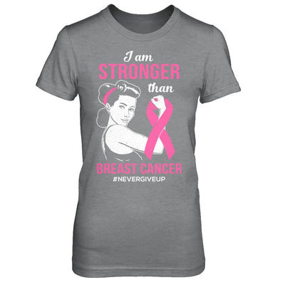 I Am Stronger Than Breast Cancer Awareness Support-T-Shirt & Hoodie-Women's T-Shirt-Sport Grey