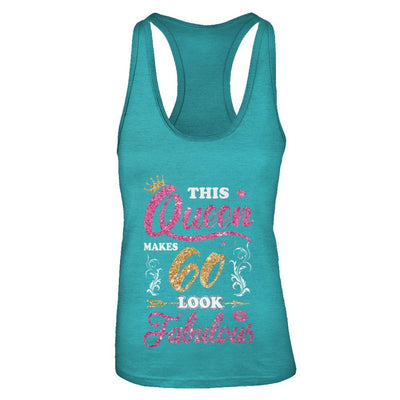 This Queen Makes 60 Look Fabulous 1961 60th Birthday-T-Shirt & Tank Top-Women's Ideal Racerback Tank-Tahiti Blue