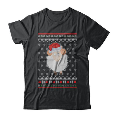 Pajamas Lamb Sheep Santa Hat Ugly Christmas Sweater-T-Shirt & Sweatshirt-Classic T-Shirt-Black