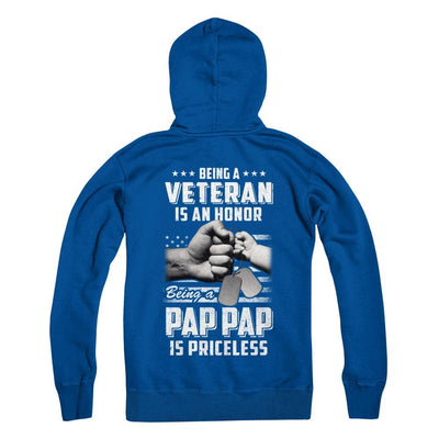 Being A Veteran Is An Honor Being A Pap Pap Is Priceless-T-Shirt & Hoodie-Pullover Hoodie-Deep Royal