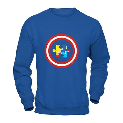 Captain Autism Awareness-T-Shirt & Hoodie-Crewneck Sweatshirt-Royal