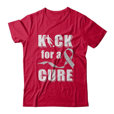 Kick For A Cure Soccer Gray Brain Cancer Diabetes Awareness-T-Shirt & Hoodie-Classic T-Shirt-Red
