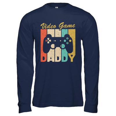 Retro Vintage Daddy Video Games Gaming Dad Fathers Day Gift-T-Shirt & Hoodie-Long Sleeve T-Shirt-Navy