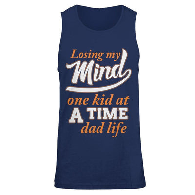 Losing My Mind One Kid At A Time Dad Life-T-Shirt & Hoodie-Unisex Tank-Navy