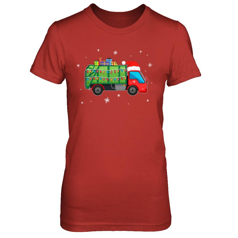 Garbage Truck Santa Hat Christmas Gifts-T-Shirt & Sweatshirt-Women's T-Shirt-Red
