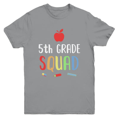 5th Grade Squad Back To School Teacher Fifth Grade Youth-Youth Shirt-Youth T-Shirt-Sport Grey