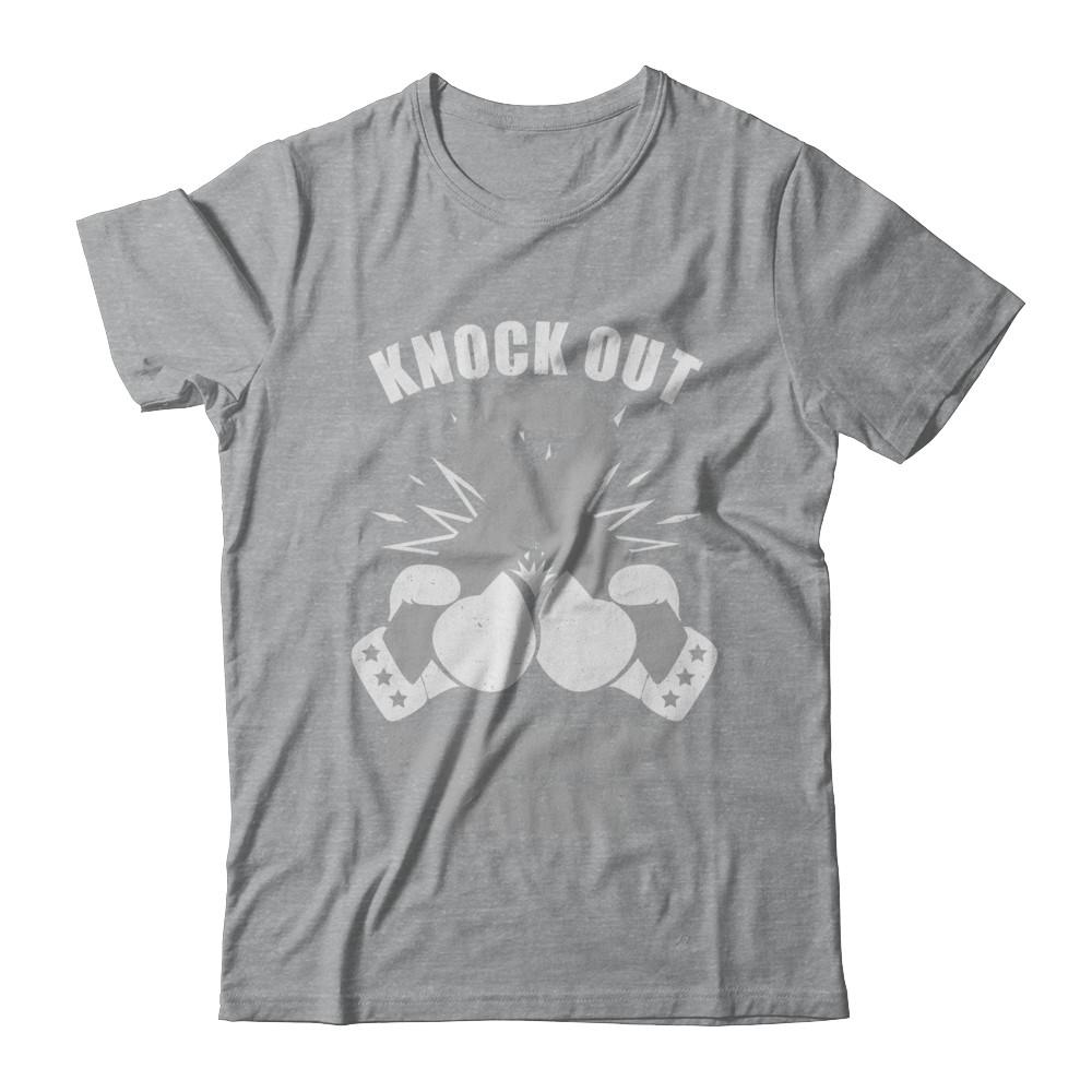 Boxing knock out Parkinson's Disease Awareness Support-T-Shirt & Hoodie-Classic T-Shirt-Sport Grey