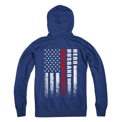 Fireman Firefighter Husband Dad Hero Fathers Day Gift-T-Shirt & Hoodie-Pullover Hoodie-Deep Royal