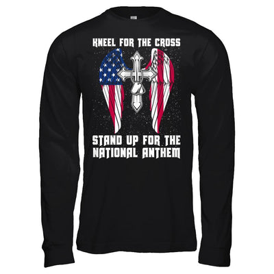 Kneel For The Cross Stand Up For The National Anthem-T-Shirt & Hoodie-Long Sleeve T-Shirt-Black