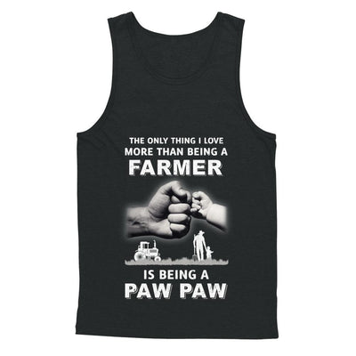 Love More Than Farmer Being A Paw Paw Fathers Day-T-Shirt & Hoodie-Unisex Tank-Black