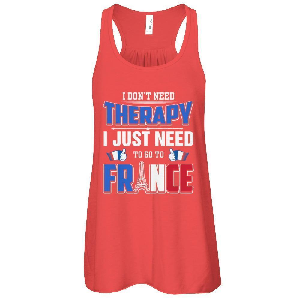 I Don't Need Therapy Love France-T-Shirt & Tank Top-Women's Flowy Racerback Tank-Red