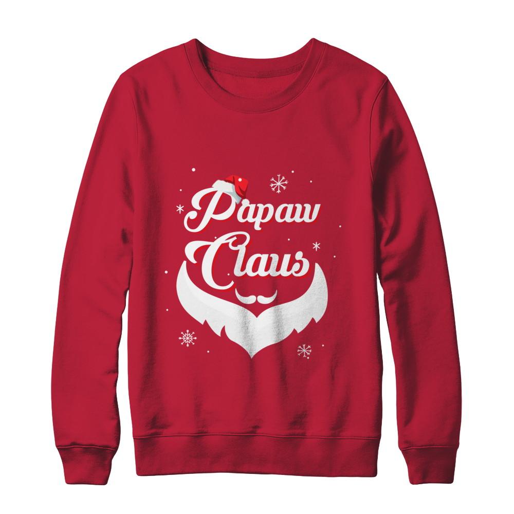 Santa Beard Matching Christmas Pajamas Papaw Claus-T-Shirt & Sweatshirt-Crewneck Sweatshirt-Red