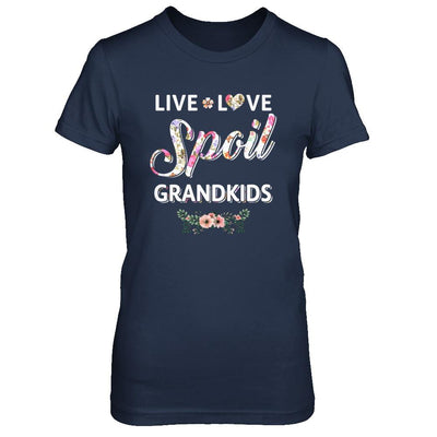 Funny Grandma Live Love Spoil Grandkids Mothers Day-T-Shirt & Hoodie-Women's T-Shirt-Navy