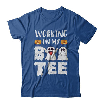 Working On My Boo Tee Funny Ghost Halloween-T-Shirt & Hoodie-Classic T-Shirt-Royal