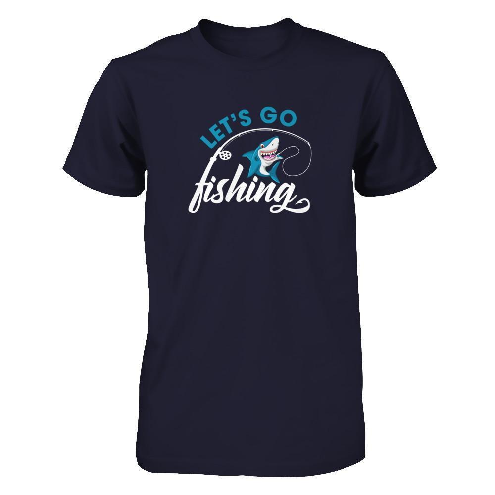 Let's Go Fishing Shark Lovers-T-Shirt & Tank Top-Premium T-Shirt-Midnight Navy