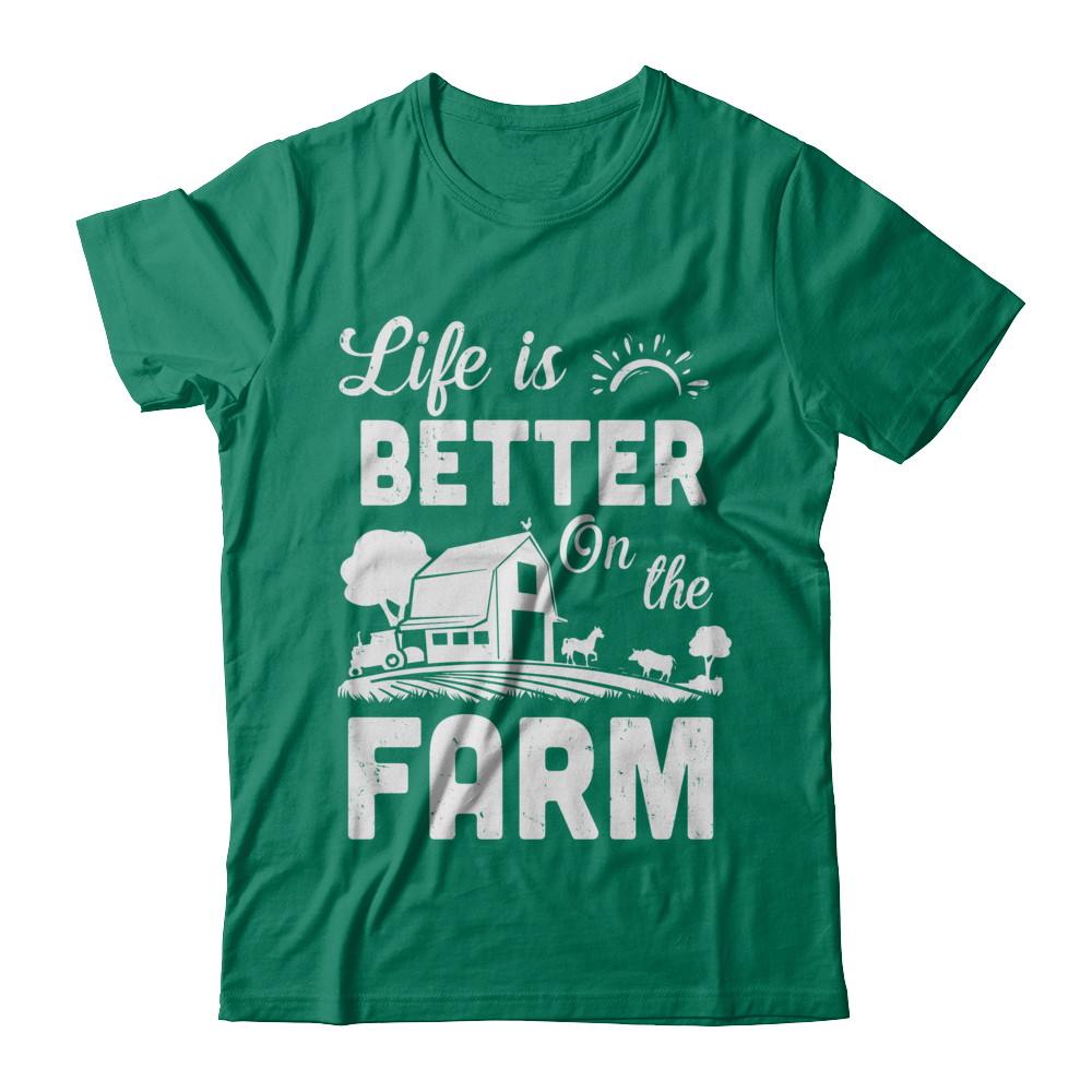 Life Is Better On The Farm Farmer-T-Shirt & Hoodie-Classic T-Shirt-Kelly Green
