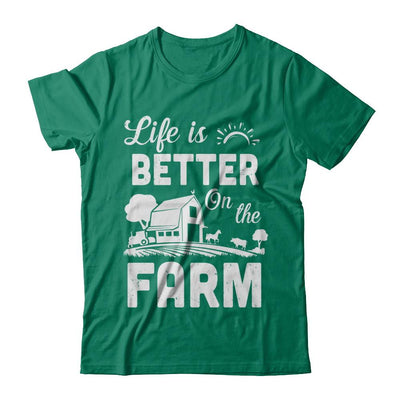Life Is Better On The Farm Farmer-T-Shirt & Hoodie-Classic T-Shirt-Kelly Green