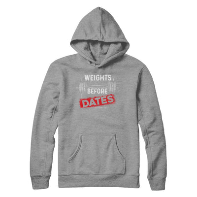 Weights Before Dates Gym Weight Lifting-T-Shirt & Hoodie-Pullover Hoodie-Sport Grey