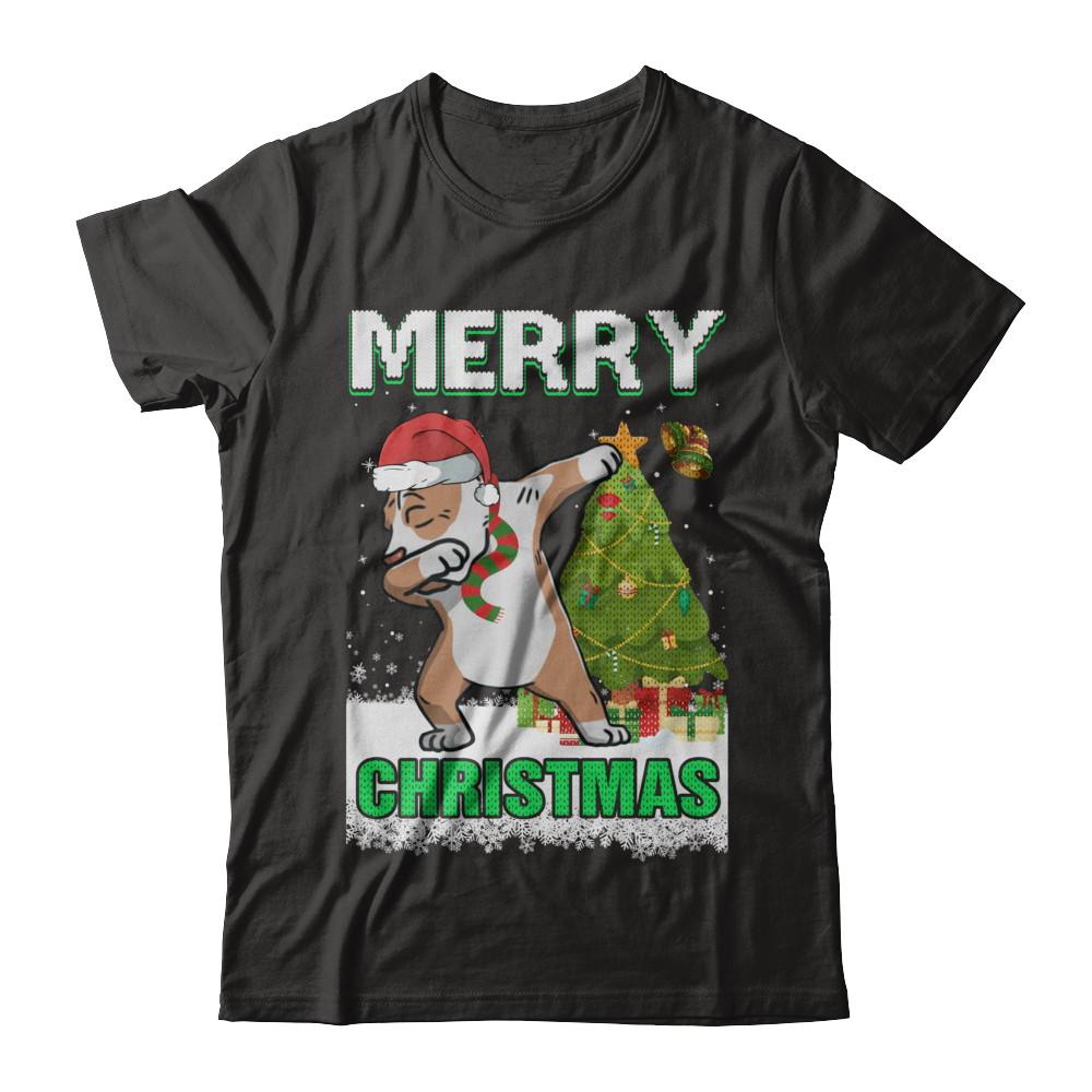 Cute Pit bull Claus Merry Christmas Ugly Sweater-T-Shirt & Sweatshirt-Premium T-Shirt-Black