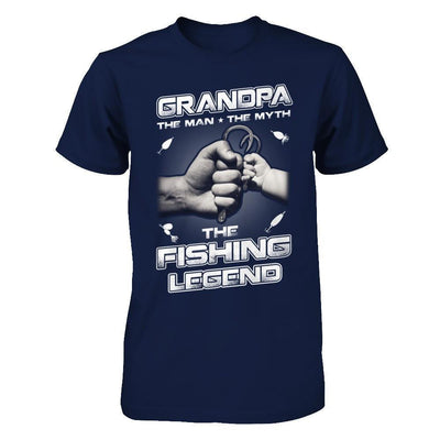 Grandpa The Man The Myth The Fishing Legend-T-Shirt & Hoodie-Classic T-Shirt-Navy