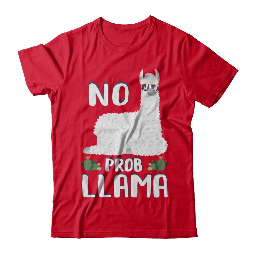 No Prob Llama No Drama Mama Alpaca Llamacorn-T-Shirt & Hoodie-Premium T-Shirt-Red