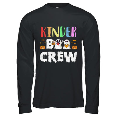 Cute Boo Crew Kindergarten Teacher Halloween-T-Shirt & Hoodie-Long Sleeve T-Shirt-Black