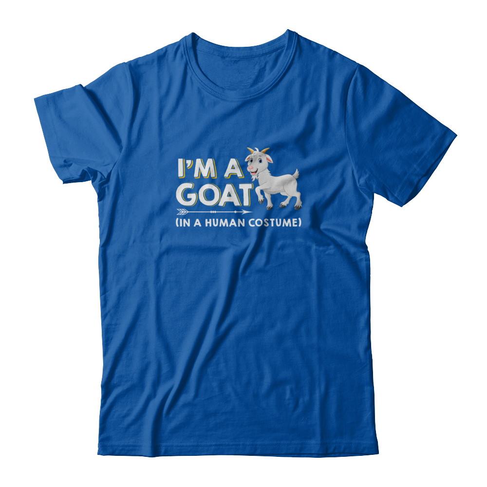 Halloween I'm A Goat In A Human Costume Funny Goat-T-Shirt & Tank Top-Premium T-Shirt-Royal