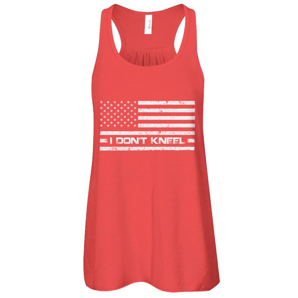 I Don't Kneel Us Flag-T-Shirt & Tank Top-Women's Flowy Racerback Tank-Red