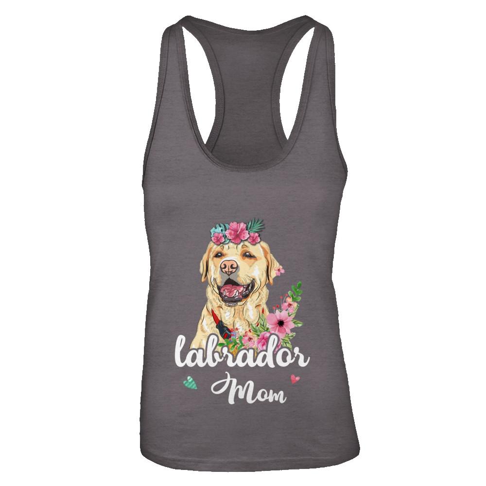 Labrador Mom Funny Dog Mom Gift Idea-T-Shirt & Tank Top-Women's Ideal Racerback Tank-Dark Grey