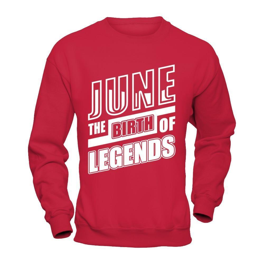 June The Birth Of Legends-T-Shirt & Hoodie-Crewneck Sweatshirt-Red