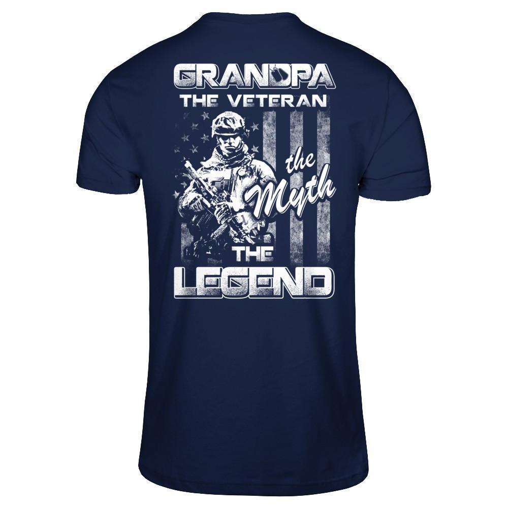 Grandpa The Veteran The Myth The Legend-T-Shirt & Hoodie-Classic T-Shirt-Navy