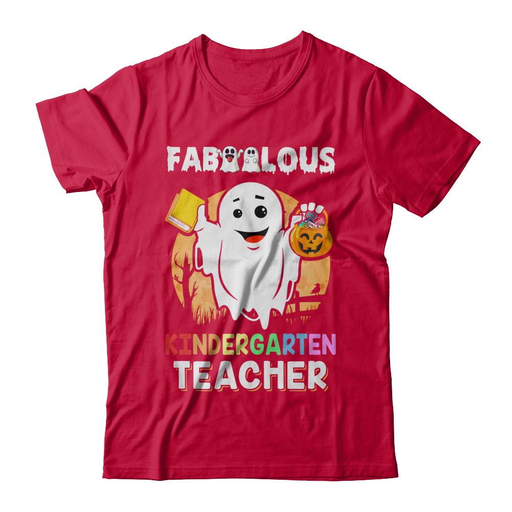 Faboolous Fabulous Kindergarten Teacher Halloween-T-Shirt & Hoodie-Classic T-Shirt-Red