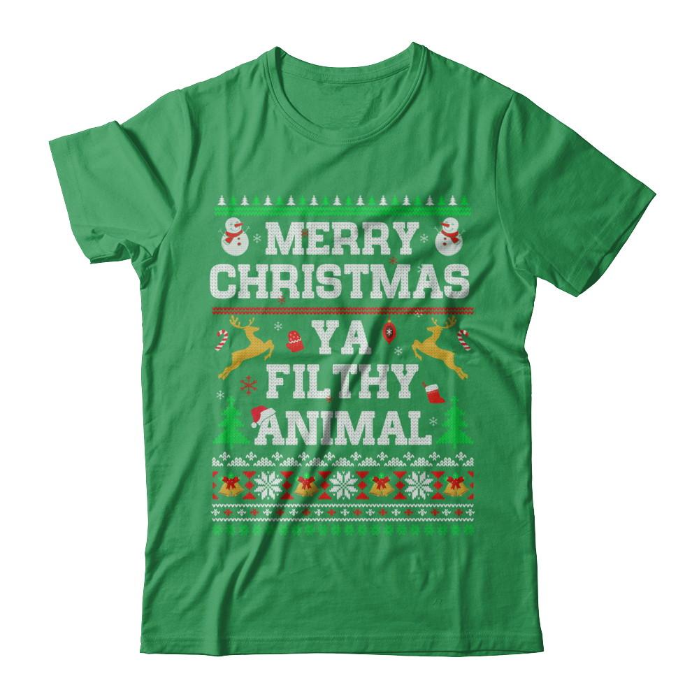 Merry Christmas Filthy Animal Ugly Sweater-T-Shirt & Sweatshirt-Premium T-Shirt-Kelly Green