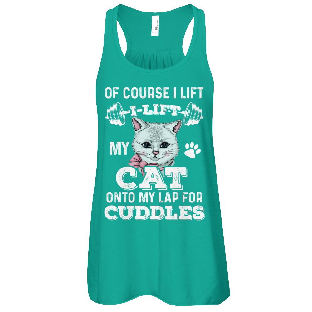 I Lift My Cat On To My Lap For Cuddles-T-Shirt & Tank Top-Women's Flowy Racerback Tank-Kelly