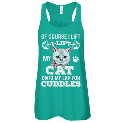 I Lift My Cat On To My Lap For Cuddles-T-Shirt & Tank Top-Women's Flowy Racerback Tank-Kelly