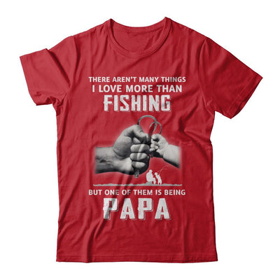 I Love More Than Fishing Being Papa Funny Fathers Day-T-Shirt & Hoodie-Classic T-Shirt-Red