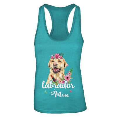 Labrador Mom Funny Dog Mom Gift Idea-T-Shirt & Tank Top-Women's Ideal Racerback Tank-Tahiti Blue