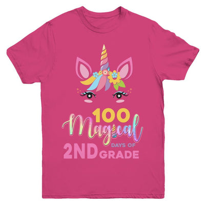 100 Magical Days Of 2Nd Grade School Unicorn Girl Gift Youth-Youth Shirt-Youth T-Shirt-Heliconia