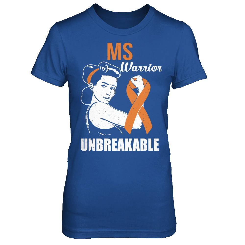 MS Warrior Unbreakable Multiple Sclerosis Awareness-T-Shirt & Hoodie-Women's T-Shirt-Royal