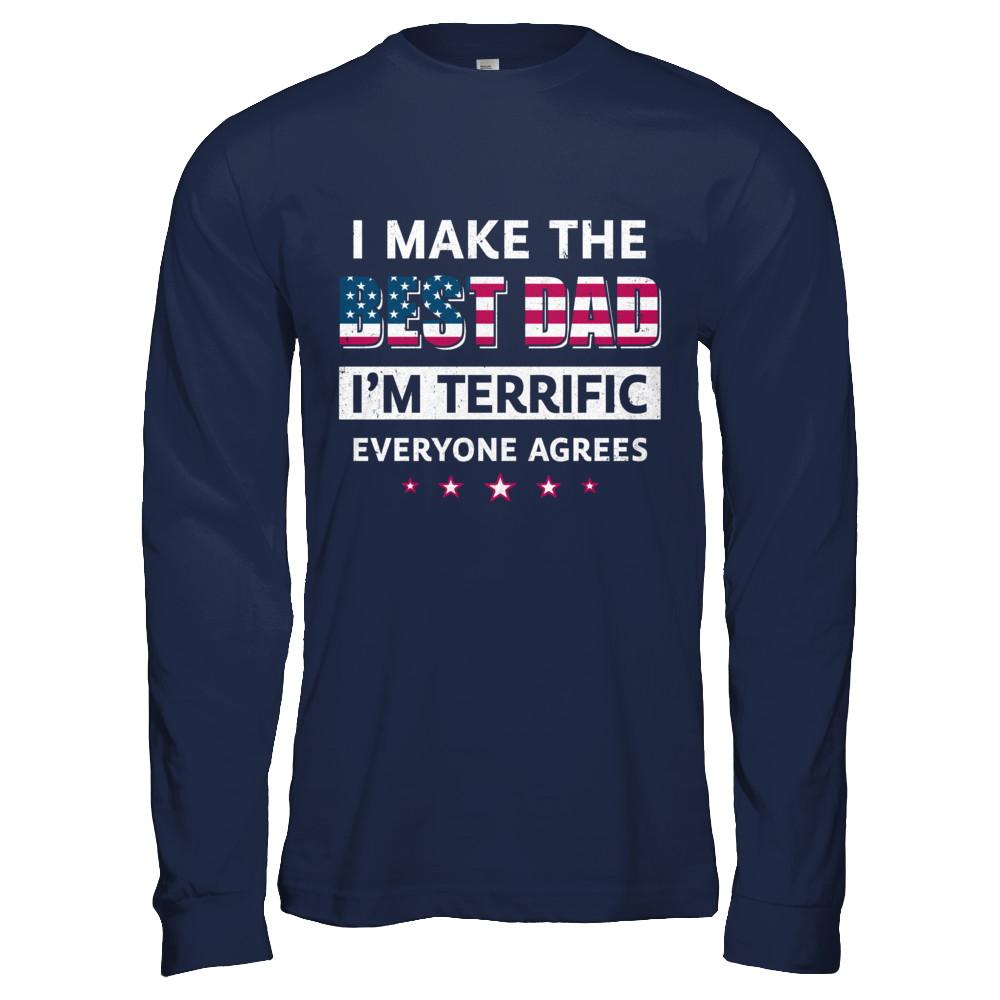 Best Dad Everyone Agrees Funny Fathers Day Gift-T-Shirt & Hoodie-Long Sleeve T-Shirt-Navy