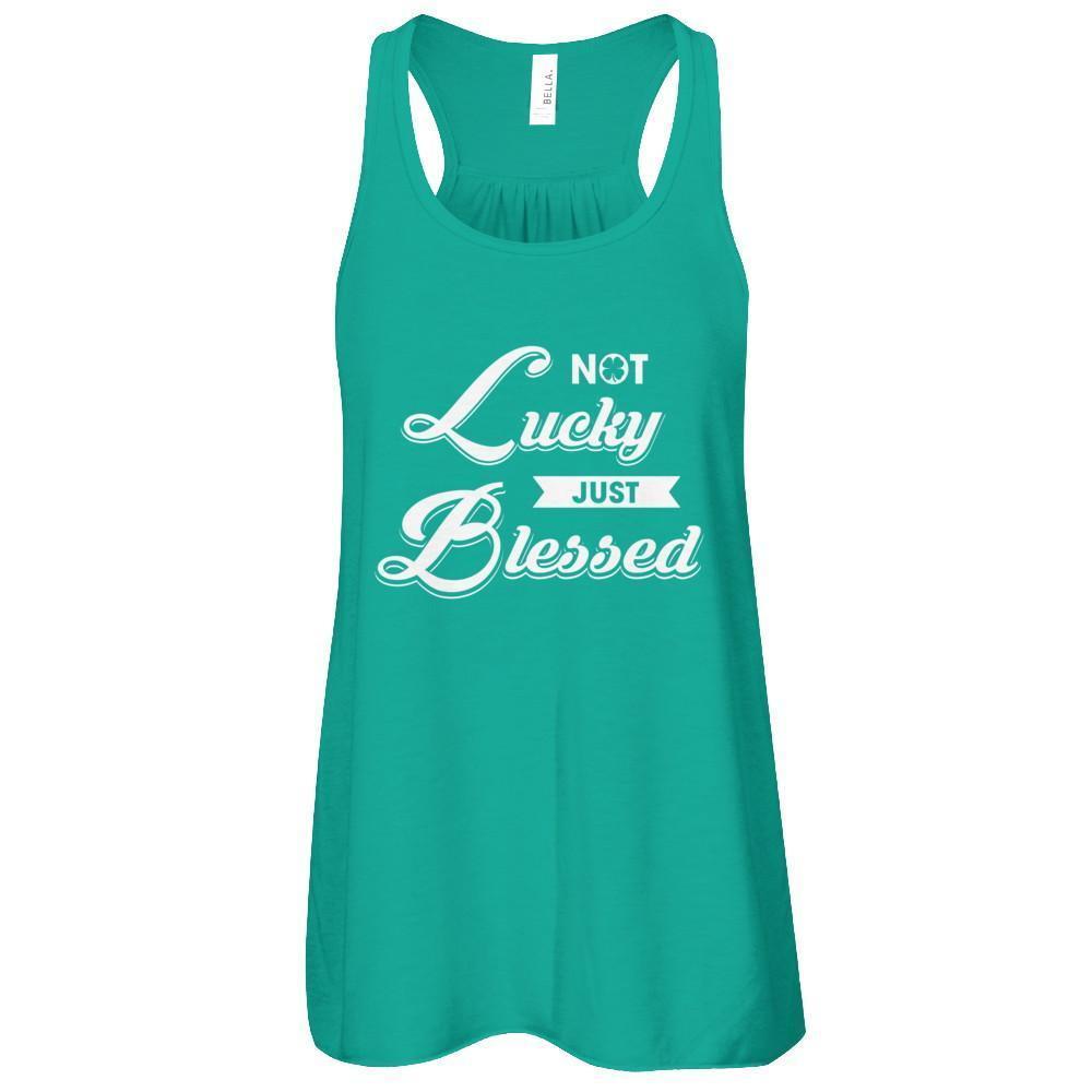 Not Lucky Just Blessed-T-Shirt & Tank Top-Women's Flowy Racerback Tank-Kelly