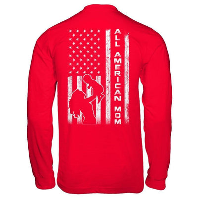 All American Mom Flag-T-Shirt & Hoodie-Long Sleeve T-Shirt-Red