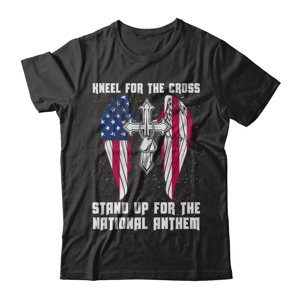 Kneel For The Cross Stand Up For The National Anthem-T-Shirt & Hoodie-Premium T-Shirt-Black