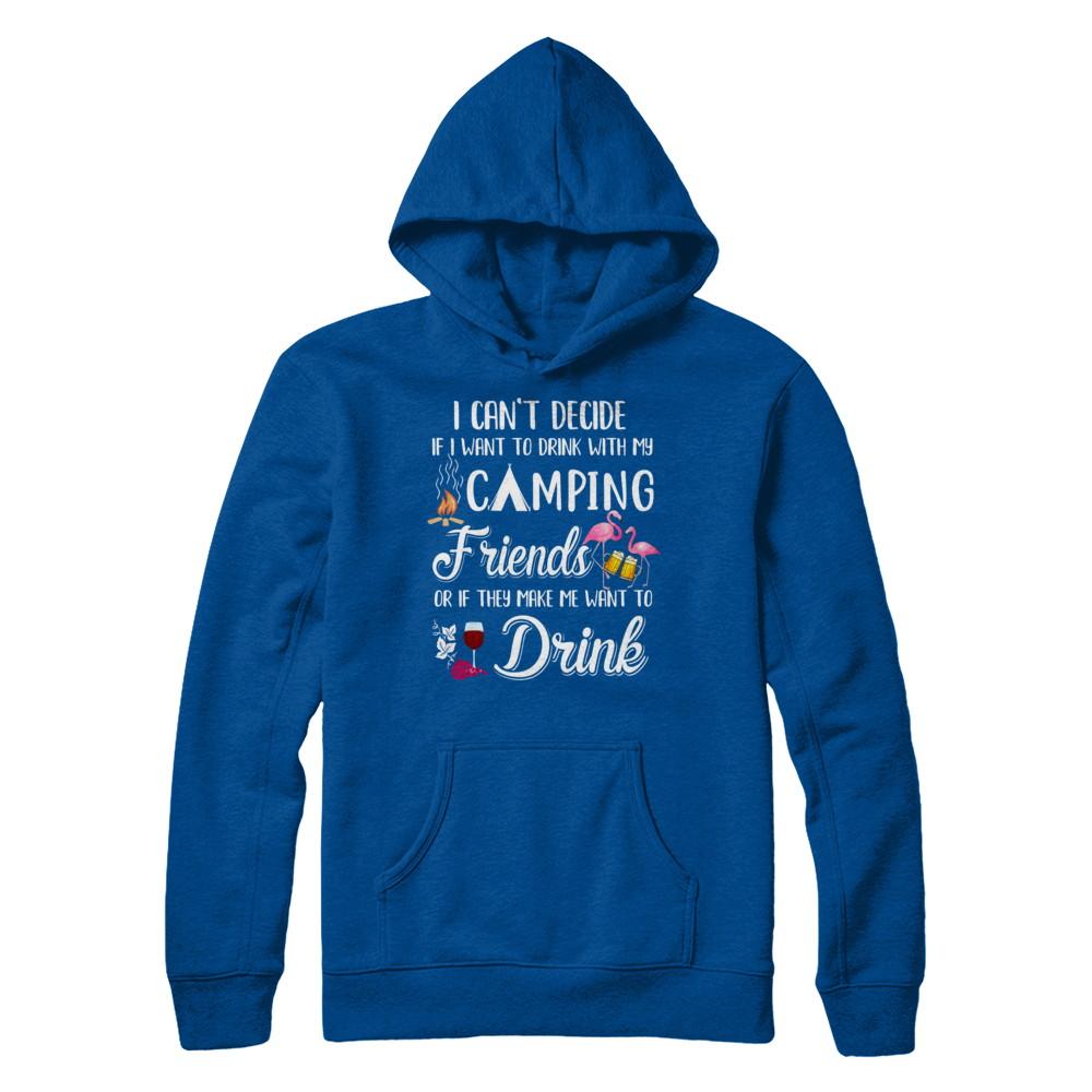 I Want To Drink With My Camping Friends Flamingo-T-Shirt & Hoodie-Pullover Hoodie-Deep Royal