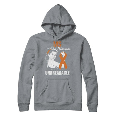 MS Warrior Unbreakable Multiple Sclerosis Awareness-T-Shirt & Hoodie-Pullover Hoodie-Light Steel