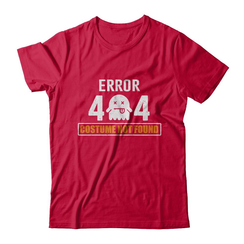 Funny Halloween Error 404 Costume Not Found-T-Shirt & Hoodie-Classic T-Shirt-Red