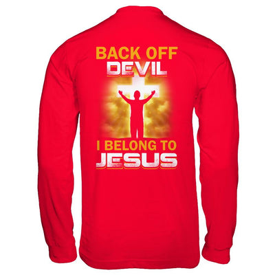 Back Off Devil I Belong To Jesus Christian-T-Shirt & Hoodie-Long Sleeve T-Shirt-Red