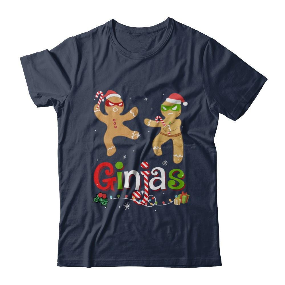 Ginjas Gingerbread Ninjas Funny Christmas Gifts-T-Shirt & Hoodie-Classic T-Shirt-Navy